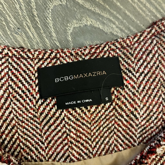 BCBG Designer Chevron Tweed Wool Blend Jacket - Picture 2 of 7